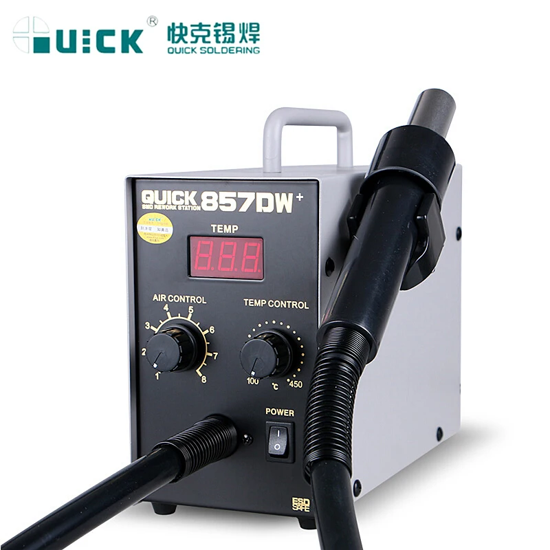 Quick 857dw+adjustable Hot Air Gun Station Helical Wind 580w Smd Rework With Heater Soldering | Инструменты