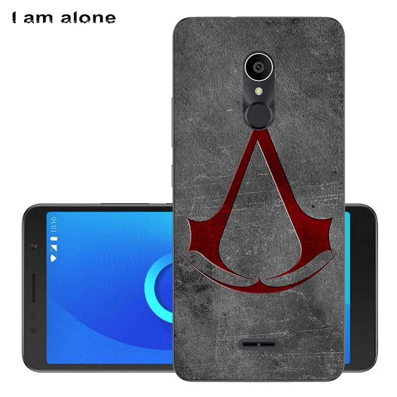 I am alone Phone Shell For Alcatel 3C 3C Dual 5026D 6.0 inch Solf TPU Fashion Cute Color Paint Mobile Case