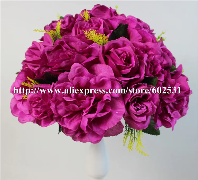 

SPR 12colors -Free shipping!10pcs/lot wedding road lead artificial flower ball wedding table flowers centerpiece flower wall