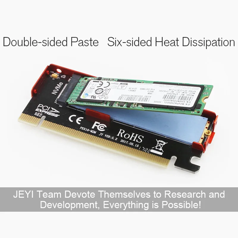 MX16 + SeaShark M.2 NVMe SSD NGFF на PCIE 3 0 X16 адаптер M ключ карта Suppor PCI Express 0x4 2230 2280 Размер m.2