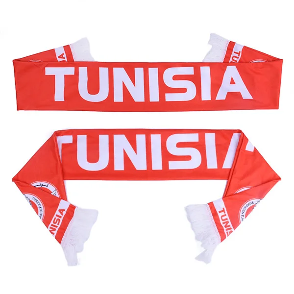 Tunisia Шарфы для футбольных болельщиков футбольный Болельщик шарф 32 футбольные команды страны командный шарф флаг баннер футбол болельщик подарок шарф сувенир - Цвет: Tunisia