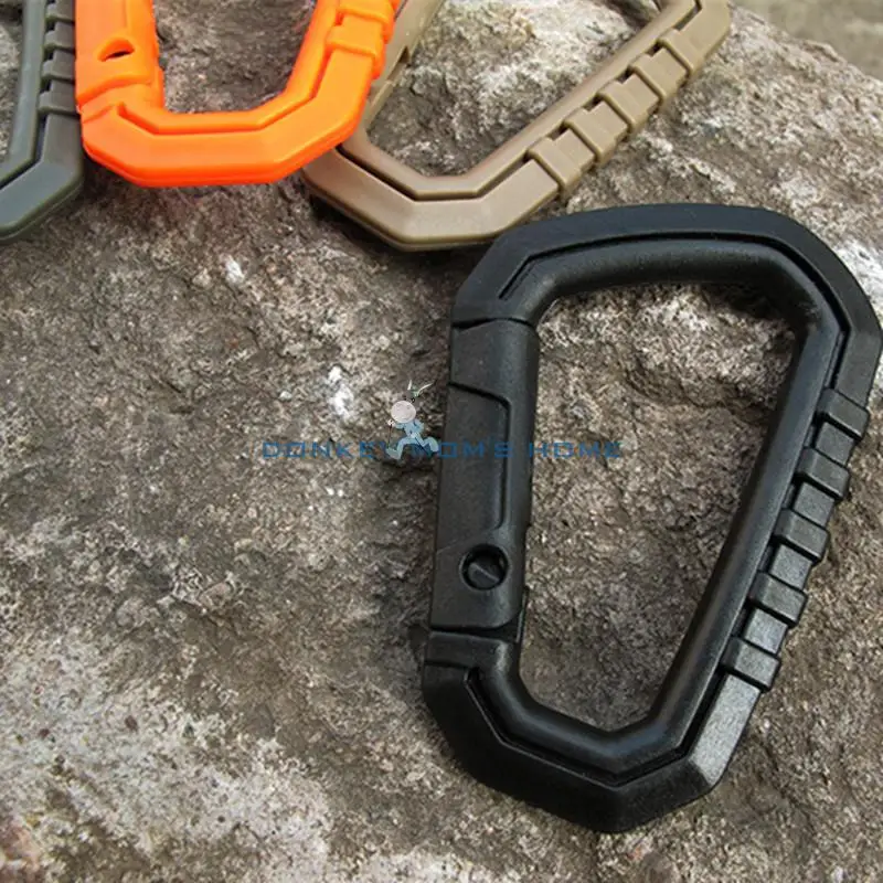 Outdoor D-Ring Clip Key Ring Padlock Carabiner Snap Hook Keychain Keyring Hanging Buckle Accessory Hiking EDC Tool | Спорт и