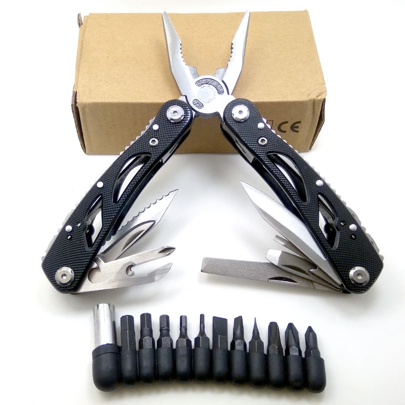 

New 15 in 1 Survival Hand Portable plier Blade cutter Combination Plier Multi functional Pliers Folding EDC Hand knife multitool