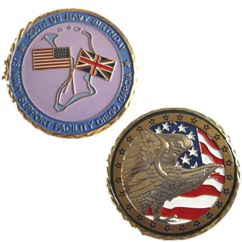 

Custom metal double-sided coin low price American flag coin with velvet box