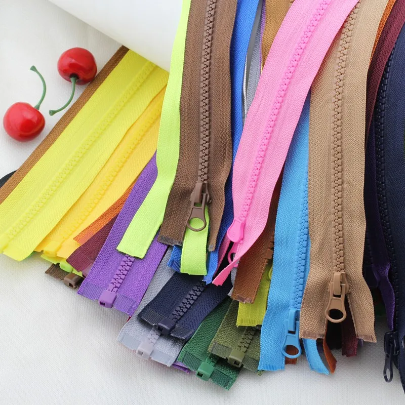 5 Pcs 5 # Resin Color 50/60/70cm Open Tail Zippers For Sewing Children's Down Jacket Locks For Jackets Closure For Clothing