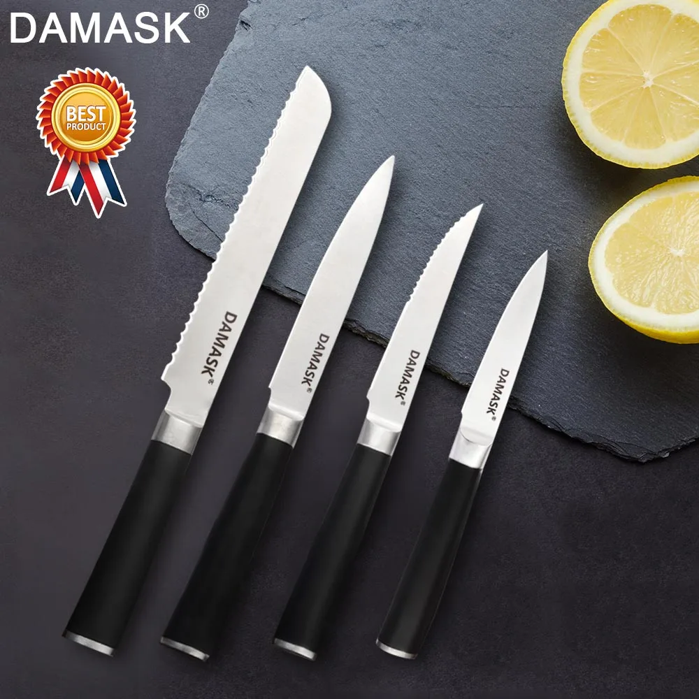 Damask Высококачественная кухонная готовка из нержавеющей стали набор ножей для