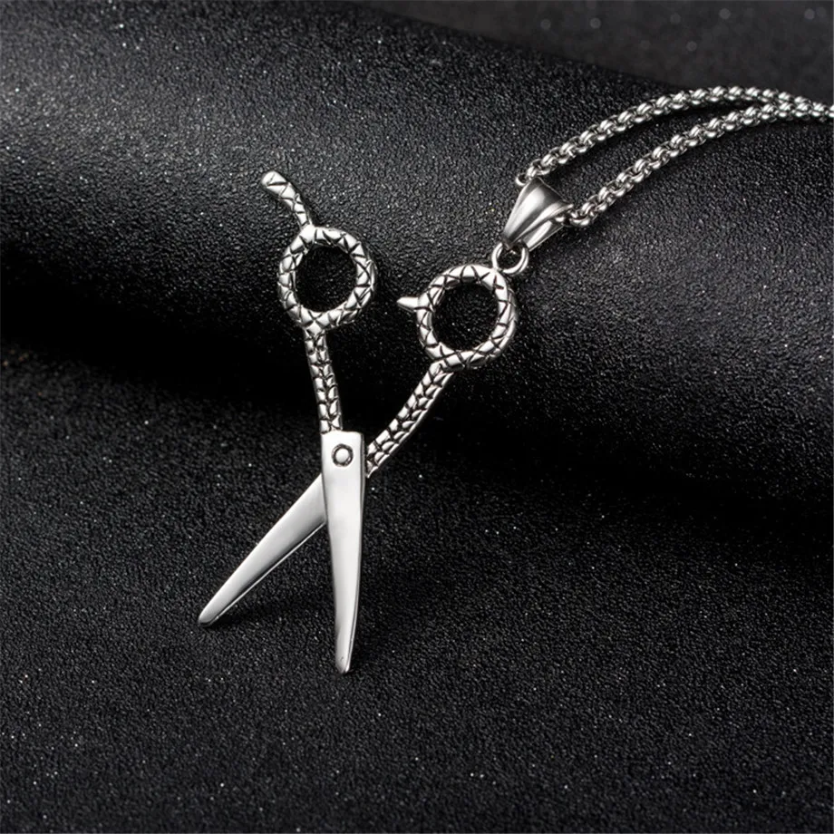 Модные ожерелья с подвесками в виде ножниц золотого цвета из нержавеющей