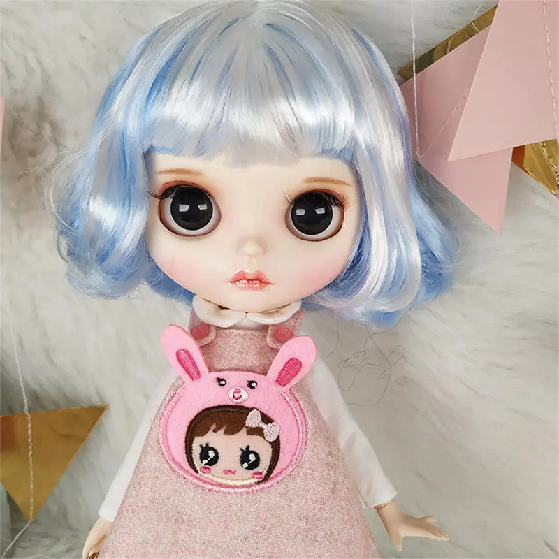 Лучший популярный 1/6 Blyth кукла с голубым и белым цветом короткие волосы подходит для DIY Изменить игрушка BJD для девочек