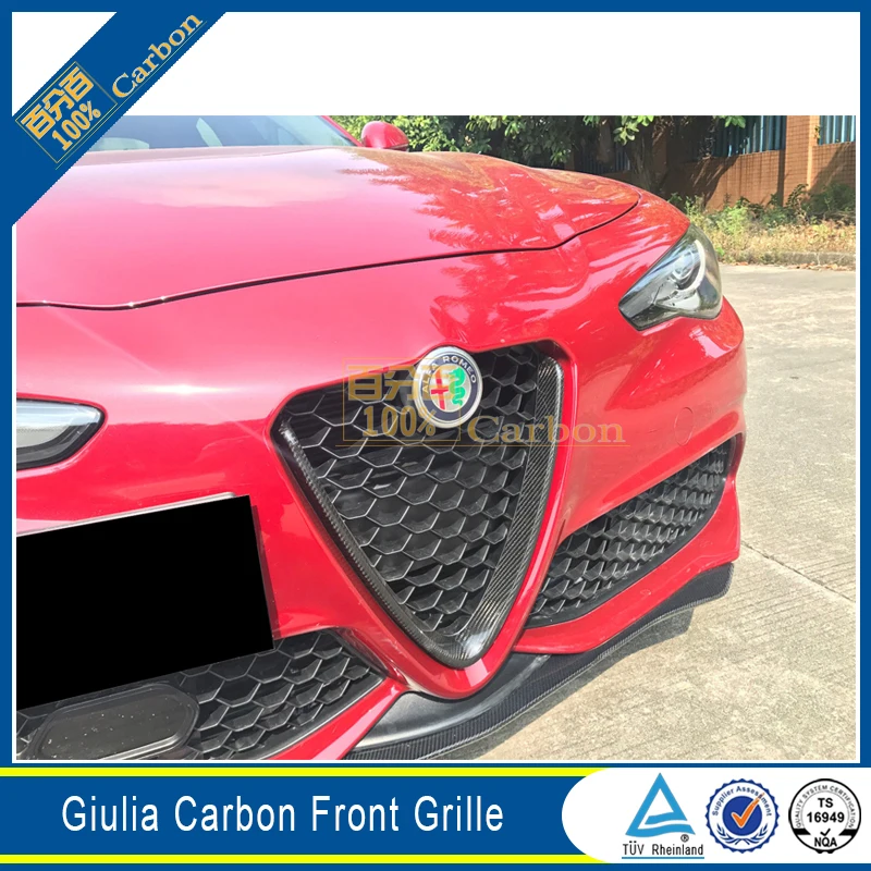 100% углеродное волокно ПЕРЕДНЯЯ РЕШЕТКА решетка рама крышка для Alfa Romeo Giulia 2017
