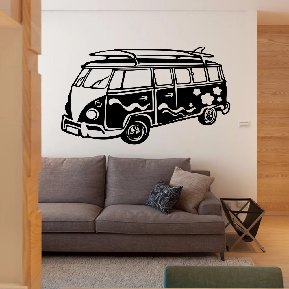 Настенный стикер для кемпера Виниловая наклейка путешествий автобусов сёрфинга