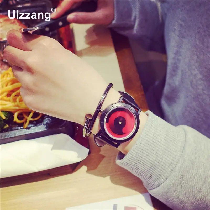 Модные Черные Стильные футуристические женские и мужские кварцевые наручные