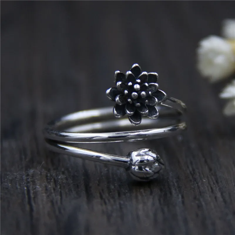 Оригинал посеребренная цветочный многослойная женские модели кольцо Тайский