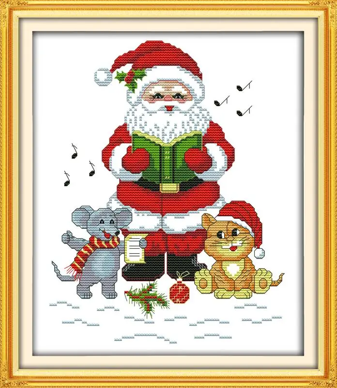 C041 Joy Sunday Merry Christmas и дед мороз DMC Счетный Китайский Набор для вышивания крестиком Набор для вышивания вышивка рукоделие - Цвет: C041