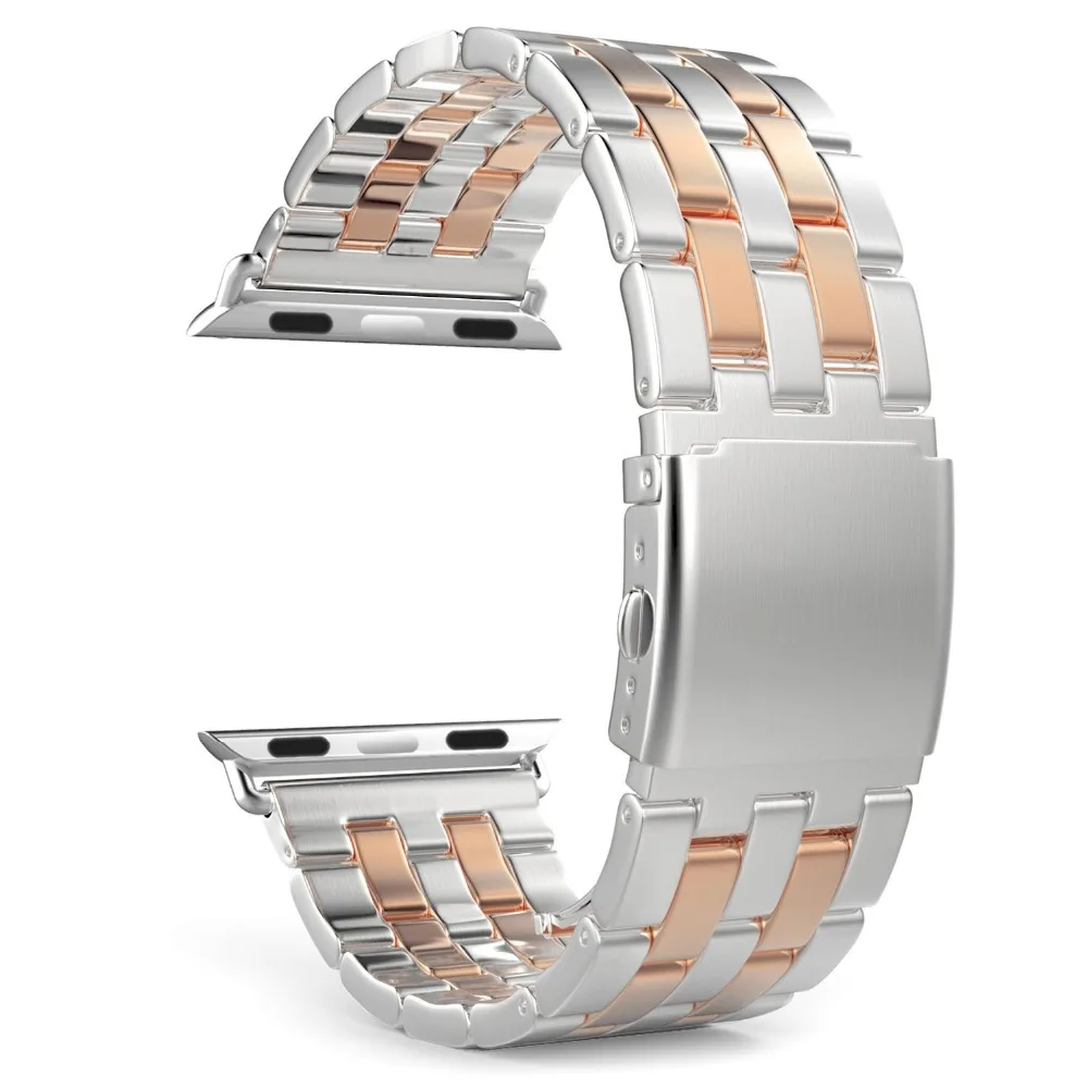 luxury stainless steel watch band strap For Apple Watch Band 40mm 44mm 38mm 42mm iWatch series 1 2 3 4 Link bracelet wrist band