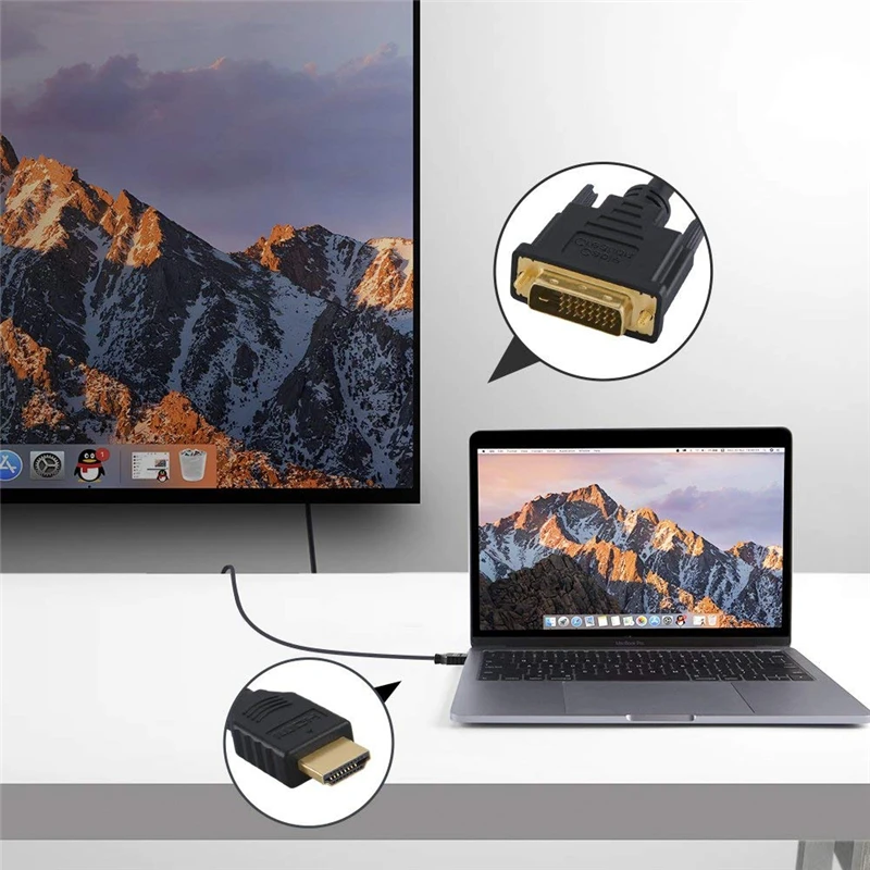 Двунаправленный HDMI папа к DVI(24 + 1) Мужской кабель поддержка 1080P для Raspberry Pi Roku Xbox One