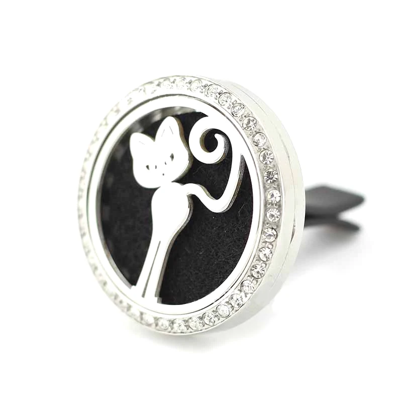 30 мм нержавеющая сталь имитация инкрустация Кристалл кошки с вентиляционными