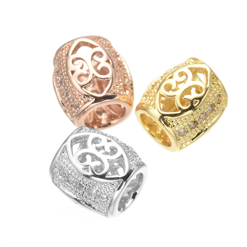 1 шт. оптовая продажа блестящие циркониевые Полые бусины для ожерелий и браслетов