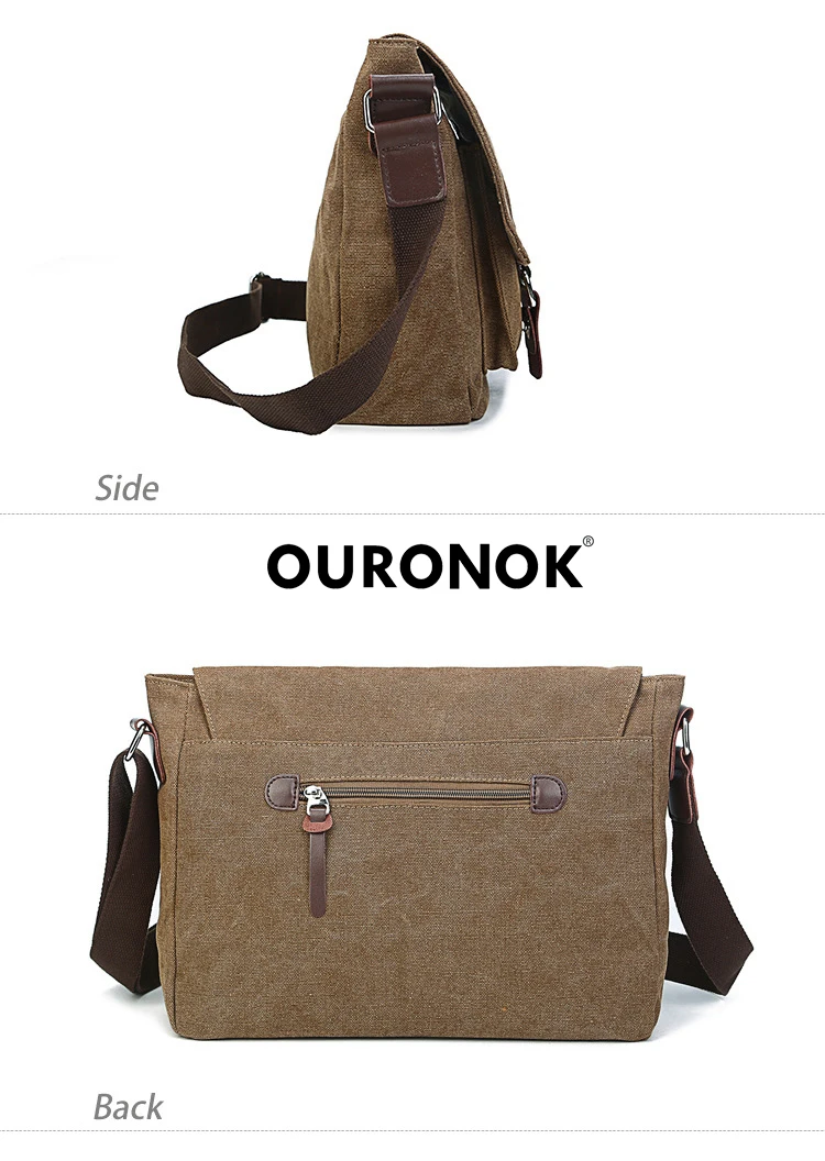OURONOK Холщовая Сумка на плечо модная косая сумка-мессенджер для отдыха и путешествий Мужская/Женская/унисекс сумка через плечо Повседневная сумка для книг