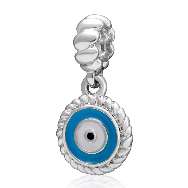 Blue Watchful Eye Sambaah ажурные сглаза талисманы 925 пробы Серебряный глаз Хоруса бусины для оригинала Pandora Хэллоуин змея браслет цепочка - Цвет: Blue Watchful Eye