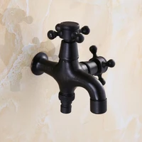 high quality total brass black oil brushed double using washing machine faucet bathroom corner faucet tap garden outdoor mixer