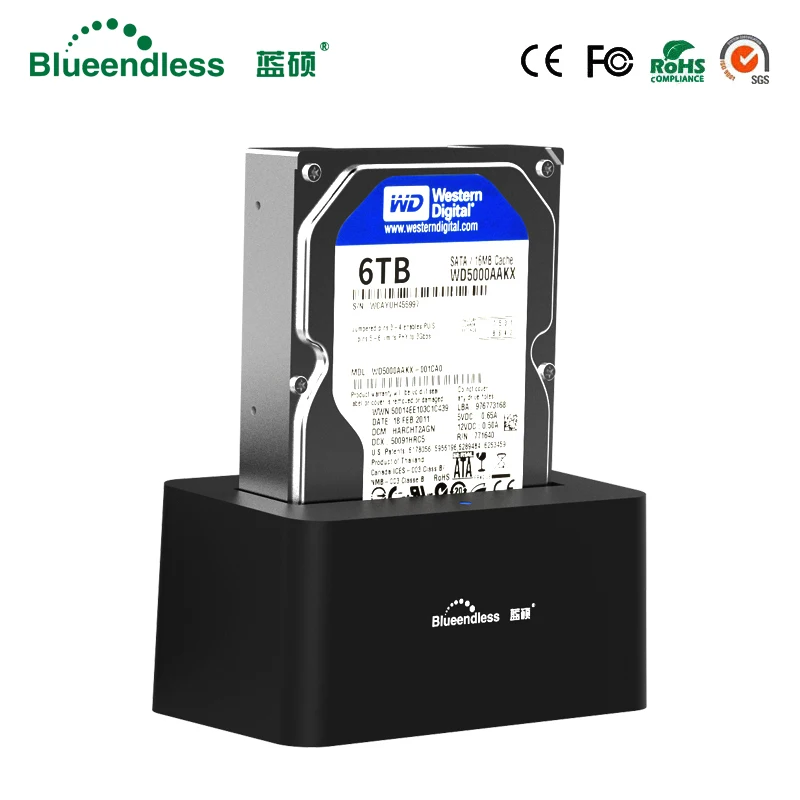 Док станция для hdd 1 отсек Sata USB 3 0 6 ТБ универсальный ssd адаптер 2 5 коробка caddy
