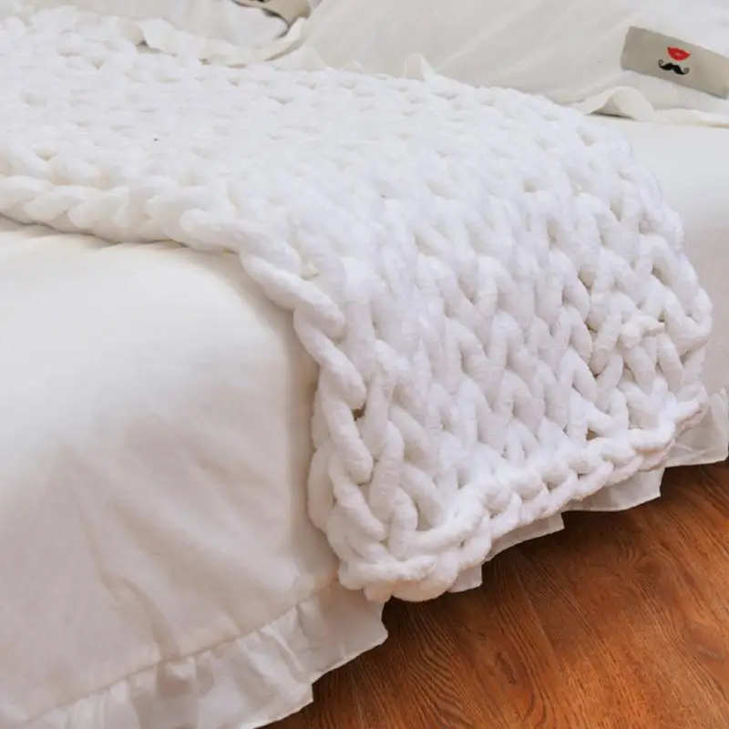 6 цветов DIY мягкой шенили шерсть грубая пряжа Одеяло лед полоски утолщенной