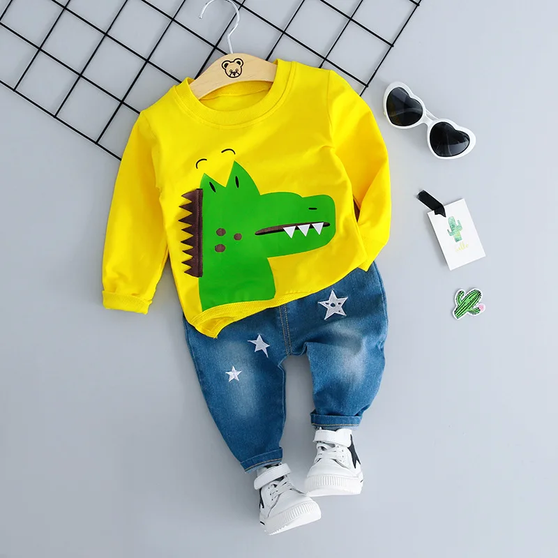 JIOROMY 0-1-2-3 year old male baby children's cartoon one suits the small boy fall leisure two-piece undertakes to 786 a1 | Детская