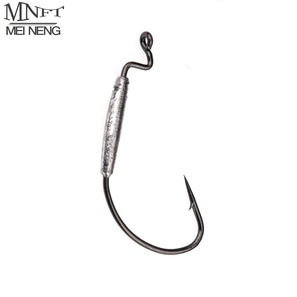 

MNFT 50 PCS Tungsten Steel Crank Lead Barbed Hooks Silver Color Road Sub Bait Soft Lure Fishing Hook