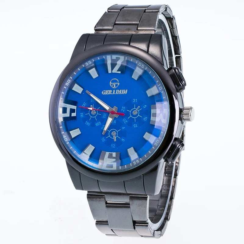 2019 New Sports Brand Men Watch Full Steel Military Outdoors Quartz Watches Blue Mirror Big Black Gentleman Wristwatches | Наручные часы