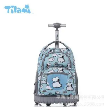 16 inch 18 дюймов колесиках рюкзак для детей школьного рюкзака на колесах Тележка Школьные рюкзаки сумки для подростков детская школьная прокатки рюкзак - Цвет: 16 inch