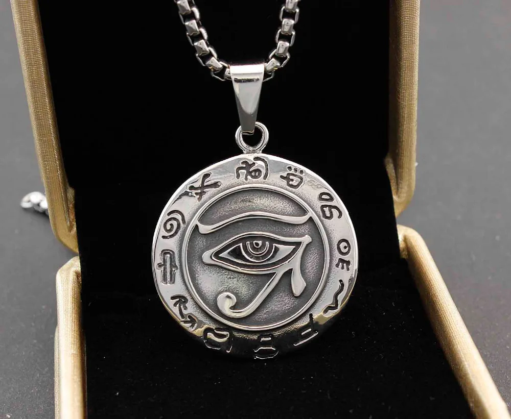 Мужская подвеска с египетским глазом зодиака египетская Медаль + цепочка|medal