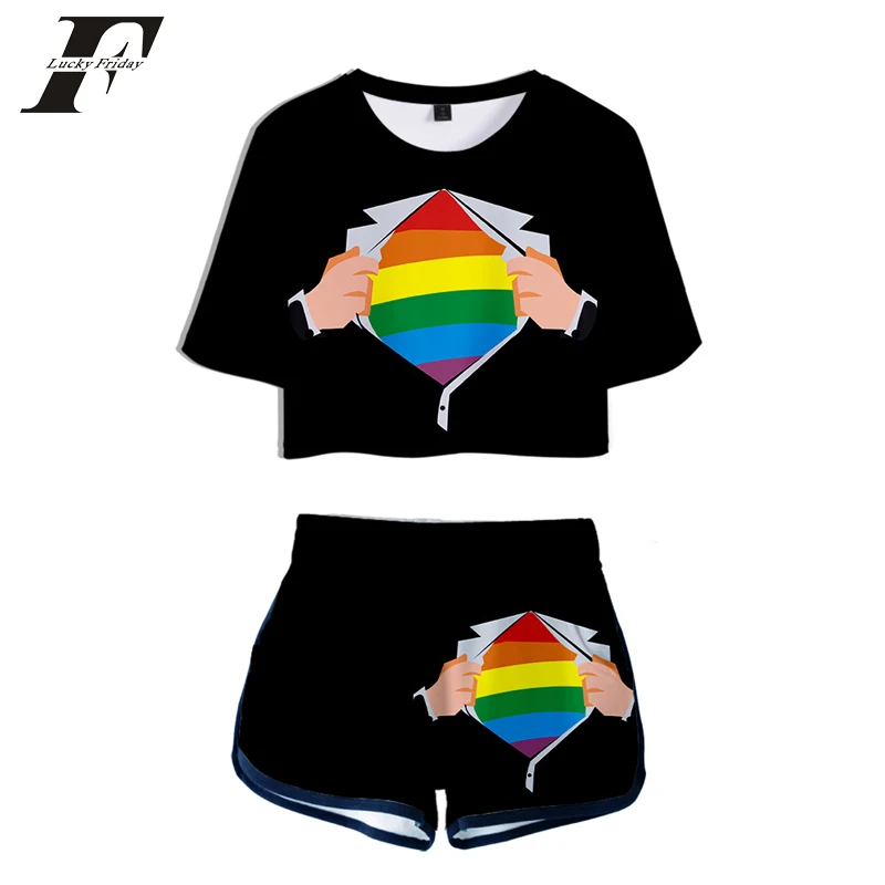 Kpop ЛГБТ лесбиянки геи бисексулы комплект из двух предметов трансгендер Радуга