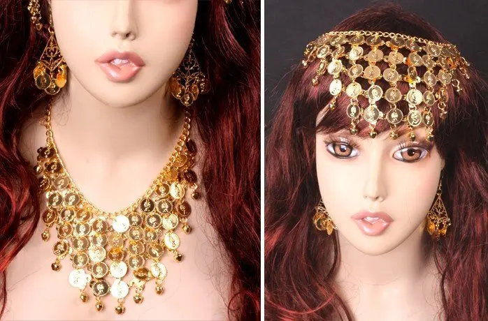 Индийский комплект для танца живота ожерелье повязка на голову головной убор