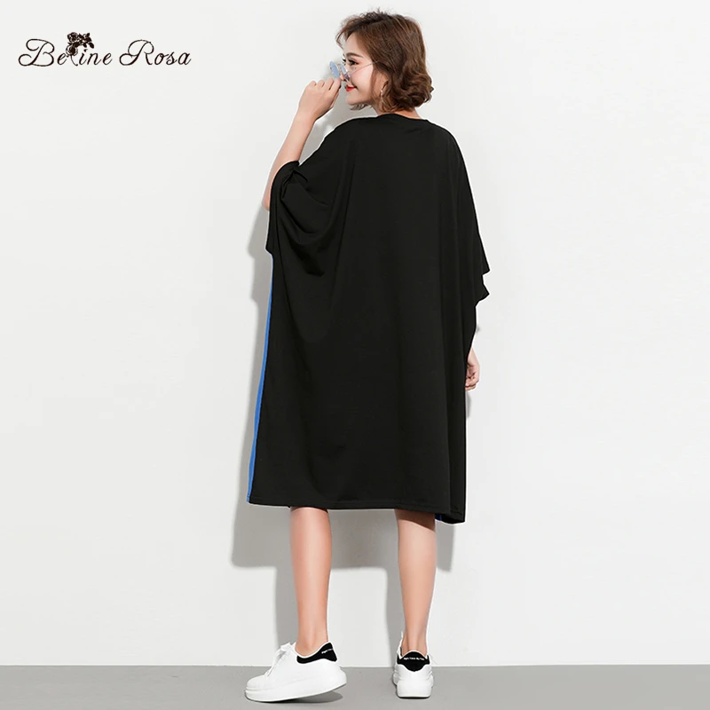 BelineRosa 4XL 5XL 6XL БОЛЬШОЙ РАЗМЕР s Женская одежда дамы шаблон размера плюс футболки платья Повседневное свободное стильное платье HS000615