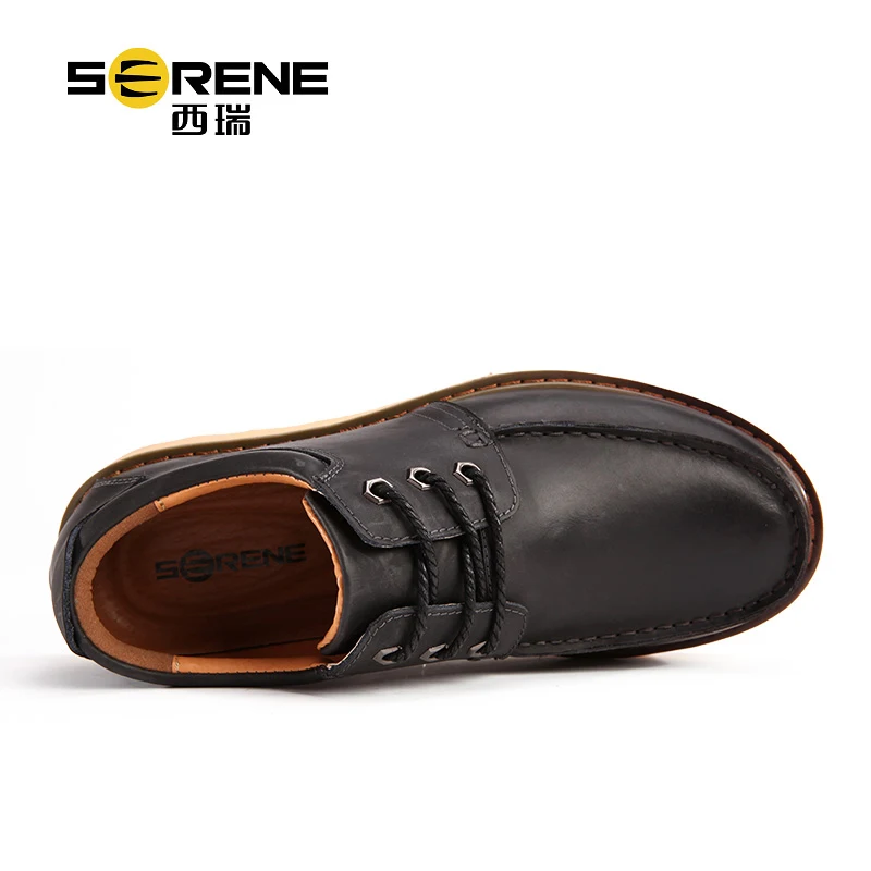 Low-heeled Casual Leather Shoes For Men Classic Breathable Soft Split Lace-up Spring Footwear Comfortable Shoe | Обувь