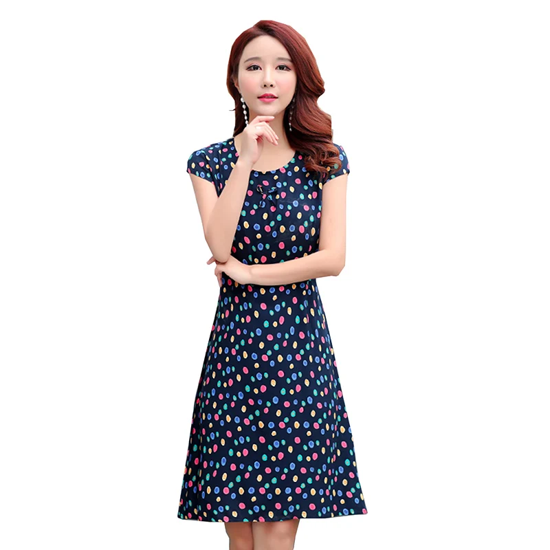 Женские летние платья новинка 2019 Модные свободные с принтом для женщин среднего