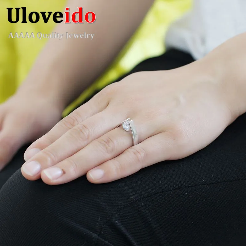 Женское кольцо с фианитом Uloveido вечерние Обручальные кольца со стразами для
