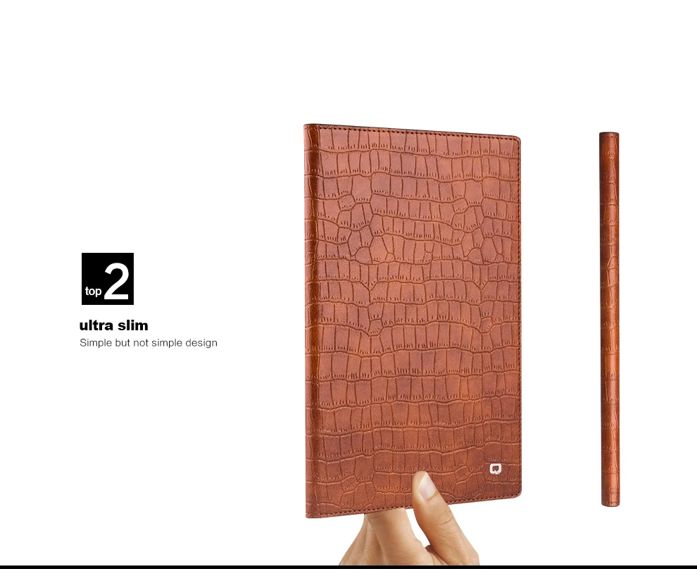 Ультратонкий чехол книжка QIALINO из натуральной кожи с Умной подставкой для iPad mini 4
