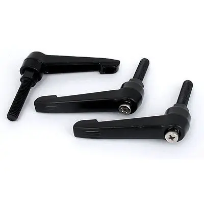 

M8x35mm Male Thread Lathe Machine Metal Adjustable Handle Lever Grip Black 3pcs