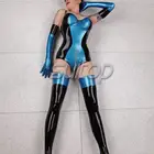 Костюмный купальник из латекса с чулками и перчатками, сексуальный женский латекс