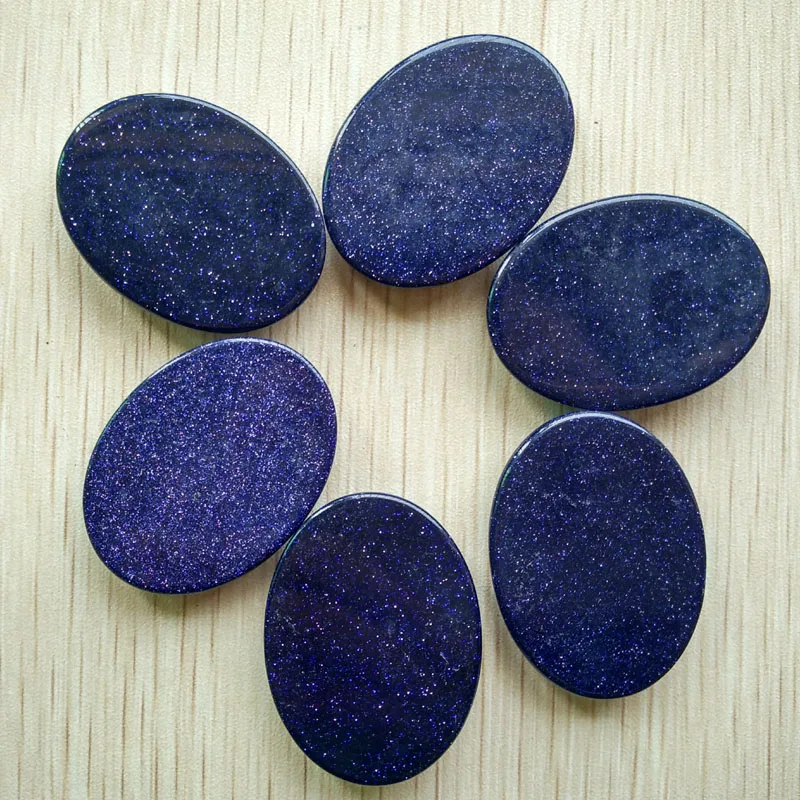 Оптовая продажа 6 шт./лот высокое качество кабошон с голубым песком овальный 30x40