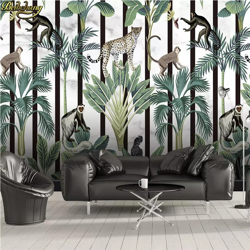beibehang Custom Tropical rainforest animal Mural Wallpaper Modern Living Room Bedroom Background 3D Mural wall paper Home Decor 3d wallpaper cartoon creative submarine world marine life mural kids bedroom aquarium living room backdrop wall paper home decor