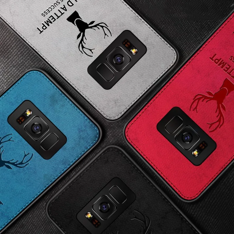 For Samsung Galaxy S8 S9 S8plus S9plus Fabric Deer Cloth phone Case Note9 Note8 Soft Silicone edge shockproof case coque |