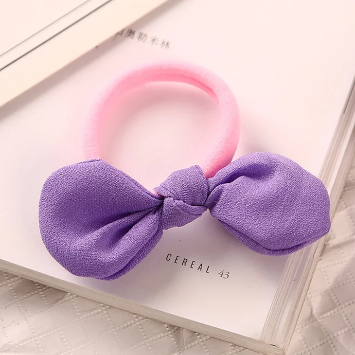 10pcs purple Aikelina 10 шт. супер милые кроличьи ушки Лоскутные эластичные резинки для волос аксессуары для волос Детские резинки для девочек и женщин - Цвет: 10pcs purple