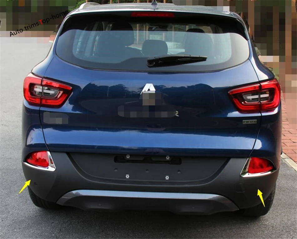 

Yimaautotrims Rear Bumper Fog Lamp Lights Frame Cover Kit Trim 2 Pcs Fit For Renault Kadjar 2016 2017 2018 ABS Chromium Styling