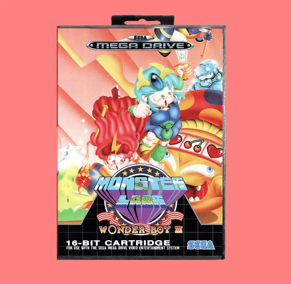 Чудо мальчик iii monstered lair 16 бит MD игровая карта с розничной коробкой для Sega Genesis &amp