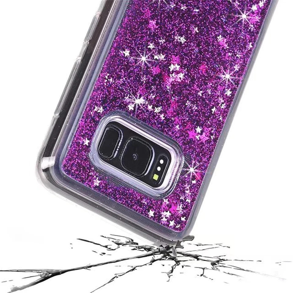 Pelicula жидкость зыбучие пески блеск для samsung Galaxy S8 плюс S7 край крышки Гибридный