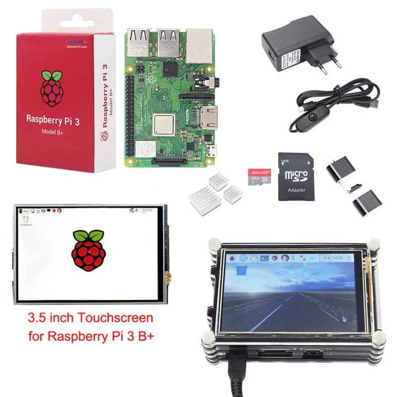 Raspberry Pi 3 Model B + стартовый комплект 5 дюймовый ЖК-дисплей с сенсорным экраном чехол