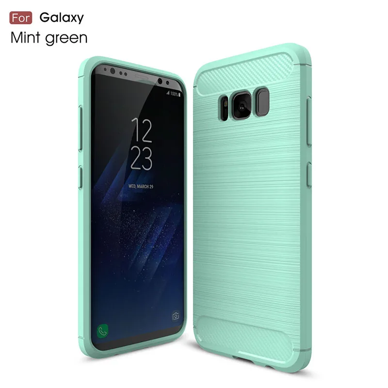 Для Samsung S8 плюс Матовый ТПУ силиконовый чехол для Galaxy G950 S8Plus G955 Крышка углеродного