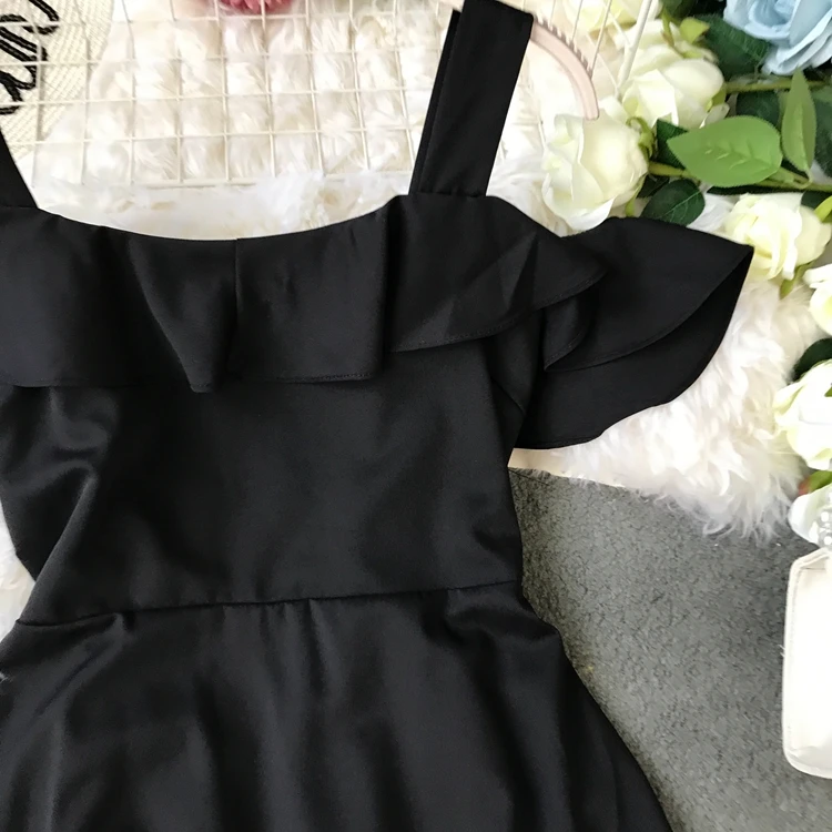 ALPHALMODA праздники с открытыми плечами женские Seashore до середины икры Платье на бретелях галстук-бабочка дамское сексуальное с открытой спиной Vestidos однотонное платье